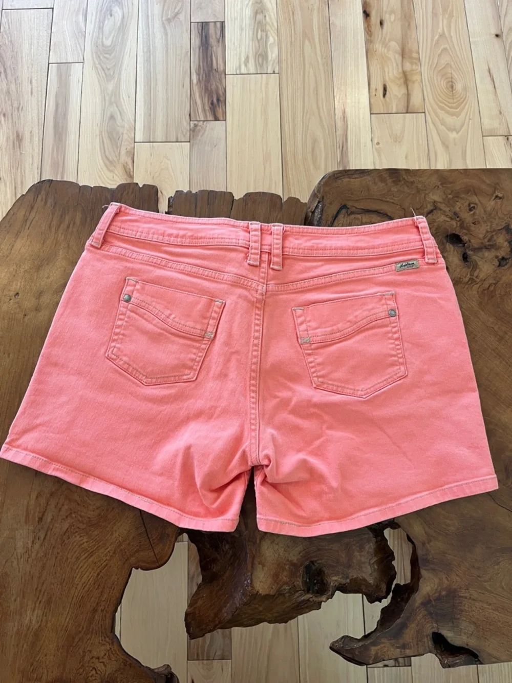 Women's Coral Pink Denim Shorts
